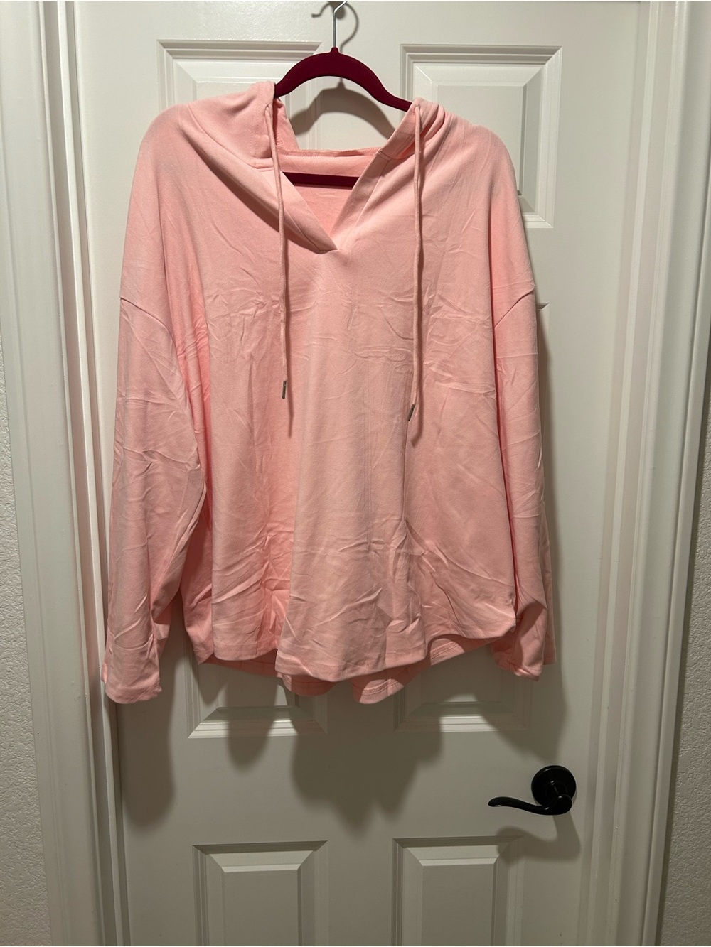 Pink Hooded Pullover Sweater